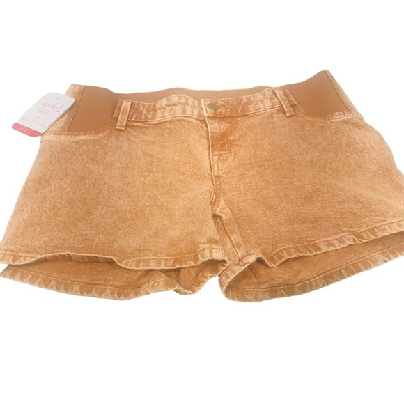 Isabel Maternity Ingrid/Isabel Women's Size 6 Side Panel Brown Carpenter Short - Picture 1 of 16
